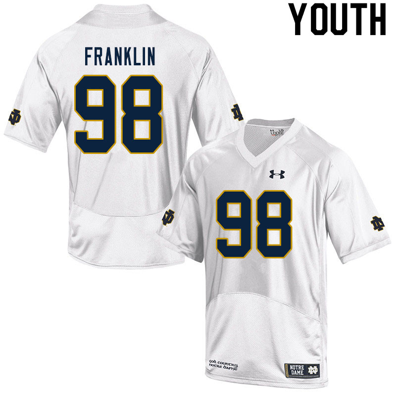 Youth #98 Ja'Mion Franklin Notre Dame Fighting Irish College Football Jerseys Sale-White